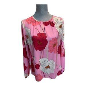 Philosophy Pink Floral Long-Sleeve Blouse